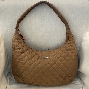 MZ Wallace - “Large Metro” shoulder bag - dark khaki, silver hardware